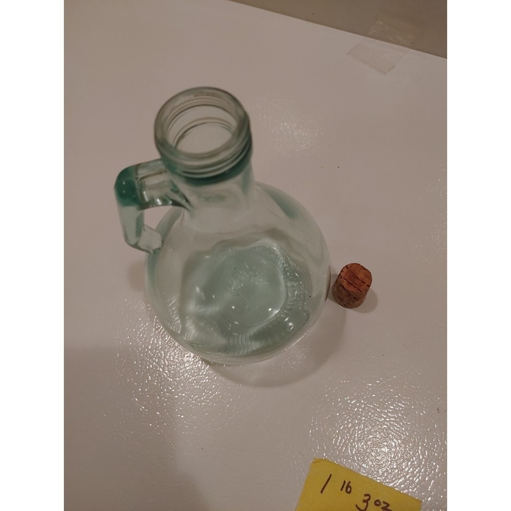 Vintage Green Glass One Handled Craft Glass Corked - Picture 9 of 9